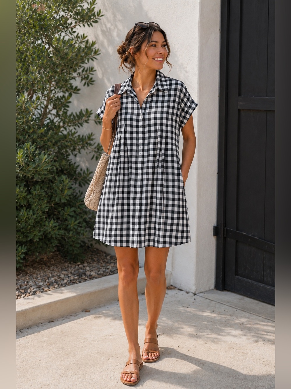 NWT Vernacular Black and White Checkered Dress
